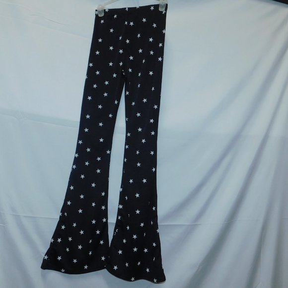 Nasty Gal Collection Flare Black w/stars Pants - Picture 2 of 9